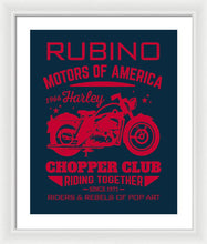 Rubino Motorcycle Club - Framed Print Framed Print Pixels 19.250" x 24.000" White White