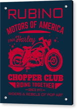Rubino Motorcycle Club - Acrylic Print Acrylic Print Pixels 6.375" x 8.000" Aluminum Mounting Posts 
