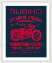Rubino Motorcycle Club - Framed Print Framed Print Pixels 28.750" x 36.000" White White