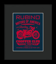 Rubino Motorcycle Club - Framed Print Framed Print Pixels 6.375" x 8.000" Black Black