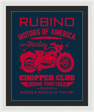 Rubino Motorcycle Club - Framed Print Framed Print Pixels 24.000" x 30.000" White Black
