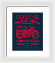 Rubino Motorcycle Club - Framed Print Framed Print Pixels 9.625" x 12.000" White White