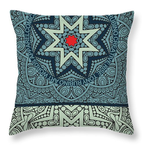 Rubino Outline Mandala - Throw Pillow Throw Pillow Pixels 14
