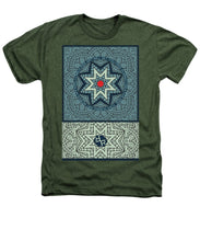 Rubino Outline Mandala - Heathers T-Shirt Heathers T-Shirt Pixels Military Green Small 
