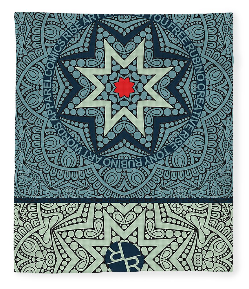 Rubino Outline Mandala - Blanket Blanket Pixels 50
