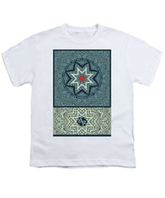 Rubino Outline Mandala - Youth T-Shirt Youth T-Shirt Pixels White Small 