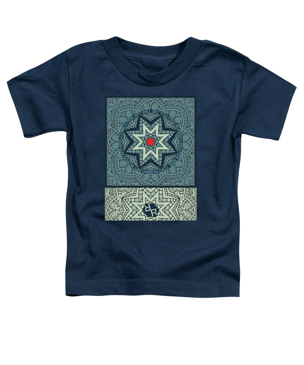 Rubino Outline Mandala - Toddler T-Shirt Toddler T-Shirt Pixels Navy Small 