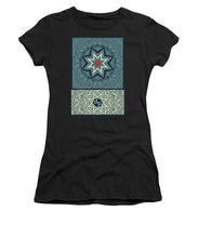 Rubino Outline Mandala - Women's T-Shirt (Athletic Fit) Women's T-Shirt (Athletic Fit) Pixels Black Small 