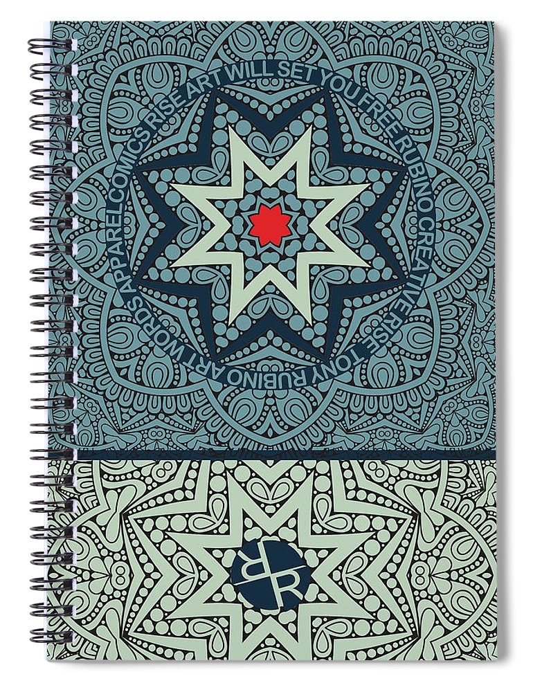 Rubino Outline Mandala - Spiral Notebook Spiral Notebook Pixels 6