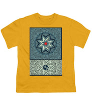 Rubino Outline Mandala - Youth T-Shirt Youth T-Shirt Pixels Gold Small 
