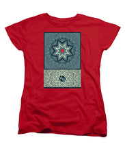Rubino Outline Mandala - Women's T-Shirt (Standard Fit) Women's T-Shirt (Standard Fit) Pixels Red Small 