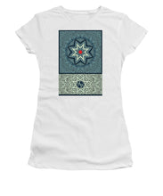 Rubino Outline Mandala - Women's T-Shirt (Athletic Fit) Women's T-Shirt (Athletic Fit) Pixels White Small 