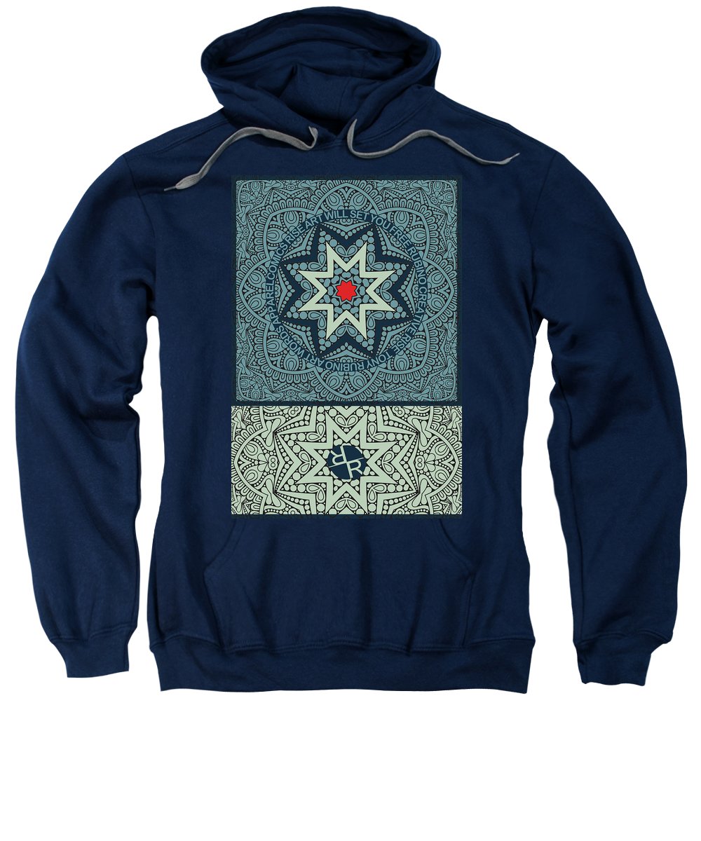 Rubino Outline Mandala - Sweatshirt Sweatshirt Pixels Navy Small 