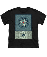 Rubino Outline Mandala - Youth T-Shirt Youth T-Shirt Pixels Black Small 