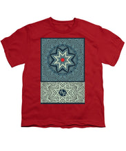 Rubino Outline Mandala - Youth T-Shirt Youth T-Shirt Pixels Red Small 
