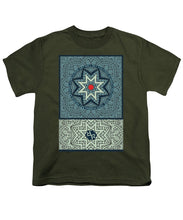 Rubino Outline Mandala - Youth T-Shirt Youth T-Shirt Pixels Military Green Small 
