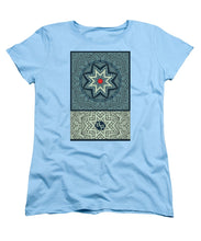 Rubino Outline Mandala - Women's T-Shirt (Standard Fit) Women's T-Shirt (Standard Fit) Pixels Light Blue Small 