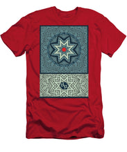 Rubino Outline Mandala - Men's T-Shirt (Athletic Fit) Men's T-Shirt (Athletic Fit) Pixels Red Small 