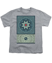 Rubino Outline Mandala - Youth T-Shirt Youth T-Shirt Pixels Heather Small 