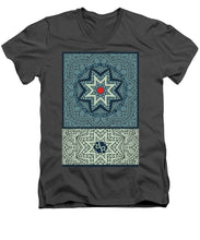 Rubino Outline Mandala - Men's V-Neck T-Shirt Men's V-Neck T-Shirt Pixels Charcoal Small 