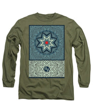 Rubino Outline Mandala - Long Sleeve T-Shirt Long Sleeve T-Shirt Pixels Military Green Small 