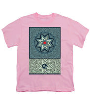 Rubino Outline Mandala - Youth T-Shirt Youth T-Shirt Pixels Pink Small 