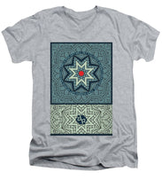 Rubino Outline Mandala - Men's V-Neck T-Shirt Men's V-Neck T-Shirt Pixels Heather Small 