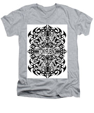 Rubino Propaganda Tattoo - Men's V-Neck T-Shirt Men's V-Neck T-Shirt Pixels Heather Small 