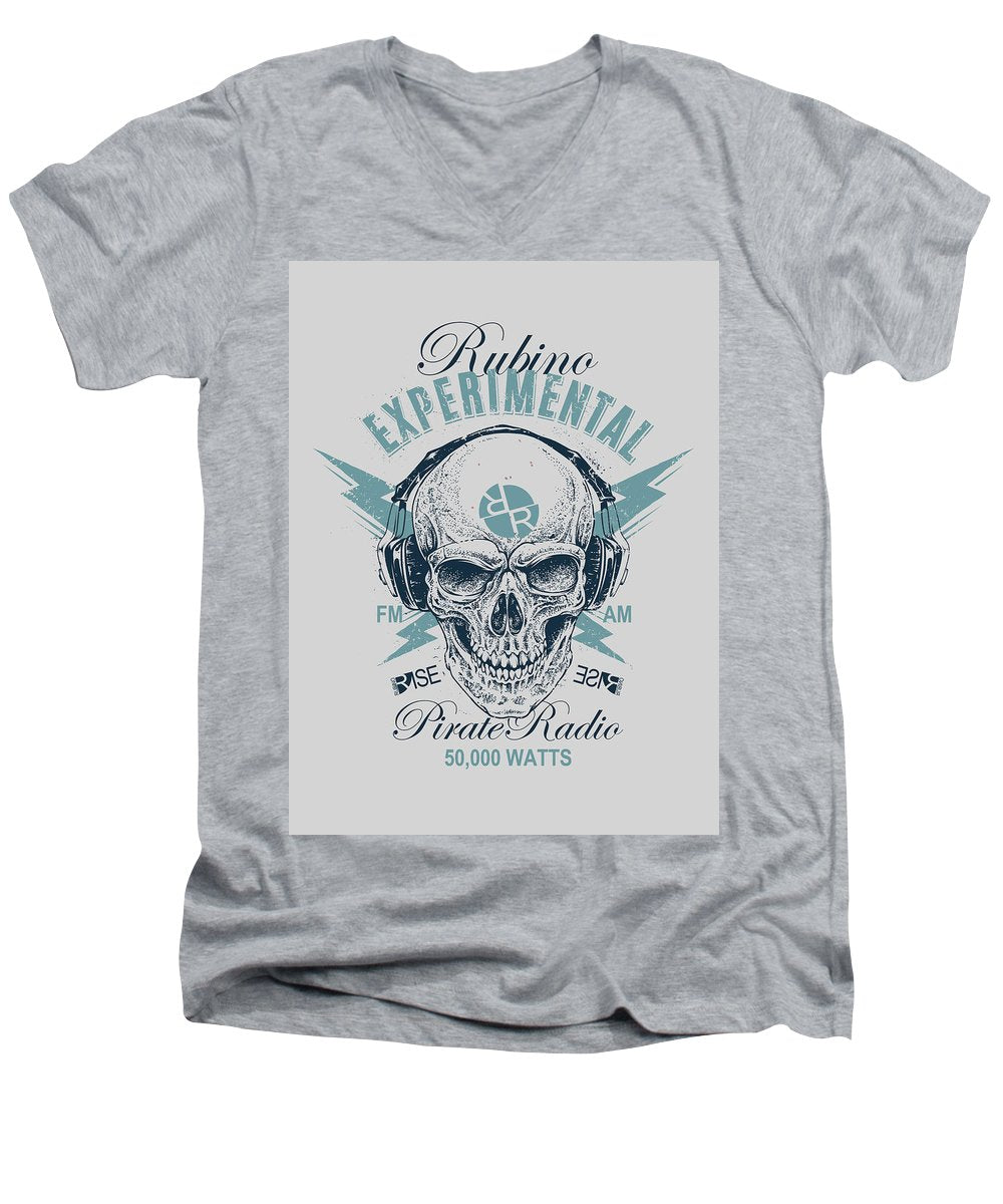 Rubino Radio - Men's V-Neck T-Shirt Men's V-Neck T-Shirt Pixels Heather Small 