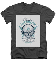 Rubino Radio - Men's V-Neck T-Shirt Men's V-Neck T-Shirt Pixels Charcoal Small 