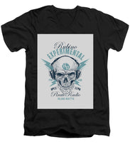 Rubino Radio - Men's V-Neck T-Shirt Men's V-Neck T-Shirt Pixels Black Small 
