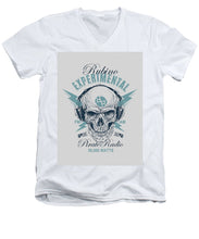 Rubino Radio - Men's V-Neck T-Shirt Men's V-Neck T-Shirt Pixels White Small 