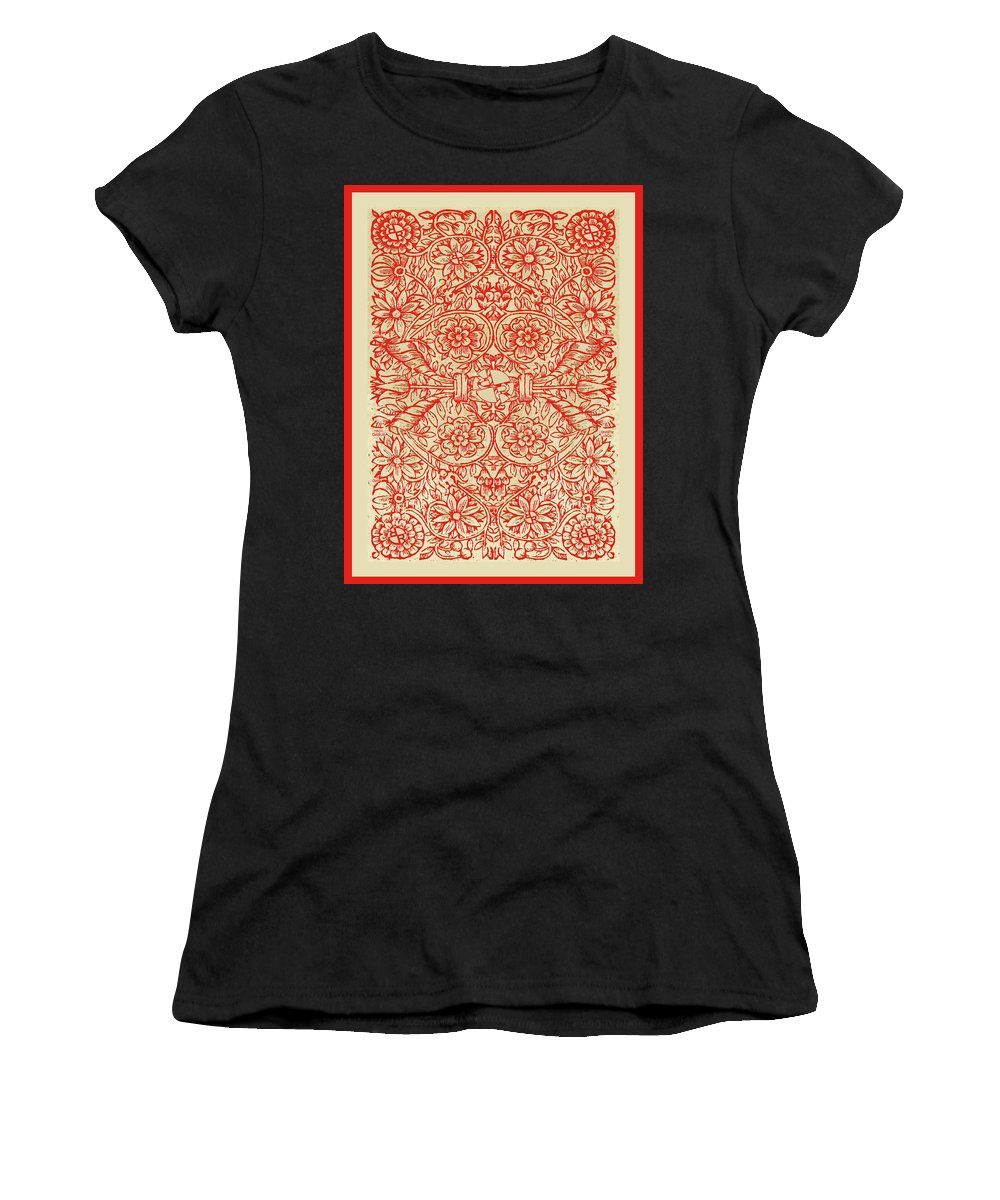 Rubino Red Floral - Women's T-Shirt (Athletic Fit)