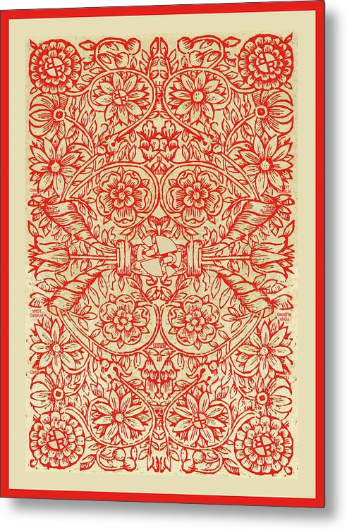 Rubino Red Floral - Metal Print