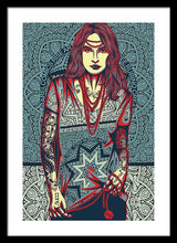 Rubino Red Lady - Framed Print Framed Print Pixels 16.000" x 24.000" Black White