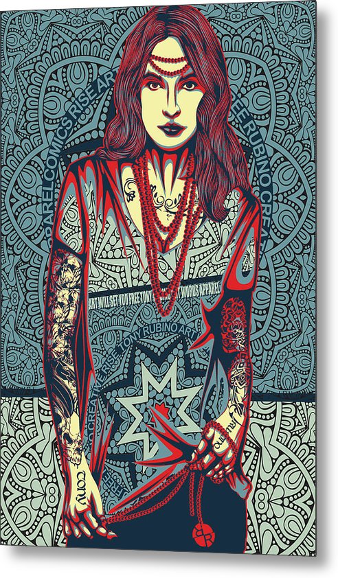 Rubino Red Lady - Metal Print Metal Print Pixels 6.625