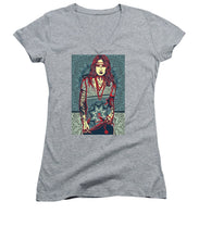 Rubino Red Lady - Women's V-Neck (Athletic Fit) Women's V-Neck (Athletic Fit) Pixels Heather Small 