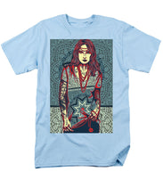 Rubino Red Lady - Men's T-Shirt  (Regular Fit) Men's T-Shirt (Regular Fit) Pixels Light Blue Small 