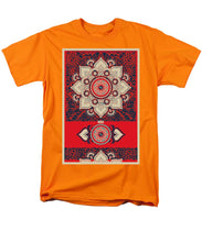 Rubino Red Zen Namaste - Men's T-Shirt  (Regular Fit) Men's T-Shirt (Regular Fit) Pixels Orange Small 