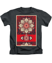 Rubino Red Zen Namaste - Kids T-Shirt Kids T-Shirt Pixels Charcoal Small 