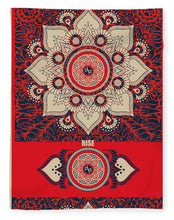 Rubino Red Zen Namaste - Blanket Blanket Pixels 60" x 80" Plush Fleece 