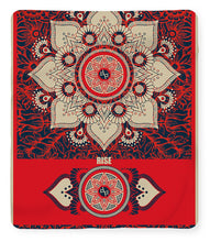 Rubino Red Zen Namaste - Blanket Blanket Pixels 50" x 60" Sherpa Fleece 