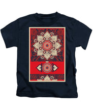 Rubino Red Zen Namaste - Kids T-Shirt Kids T-Shirt Pixels Navy Small 