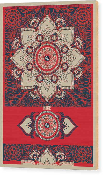 Rubino Red Zen Namaste - Wood Print Wood Print Pixels 6.625