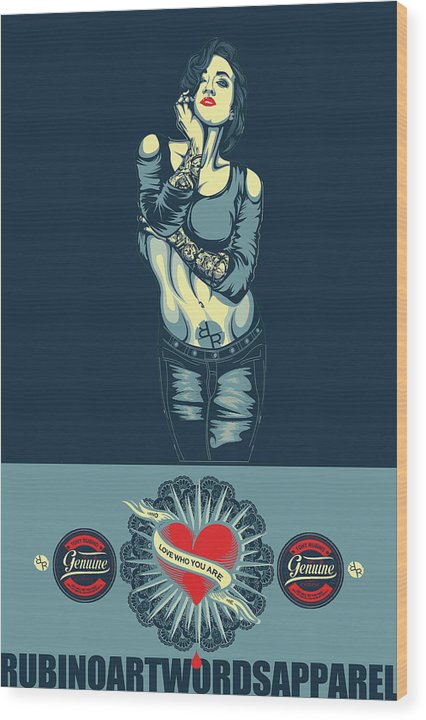 Rubino Rise She - Wood Print Wood Print Pixels 6.625