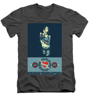 Rubino Rise She - Men's V-Neck T-Shirt Men's V-Neck T-Shirt Pixels Charcoal Small 