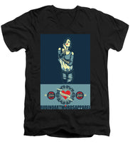Rubino Rise She - Men's V-Neck T-Shirt Men's V-Neck T-Shirt Pixels Black Small 