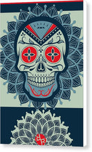 Rubino Rise Skull Reb Blue - Canvas Print Canvas Print Pixels 6.625" x 10.000" White Glossy