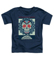 Rubino Rise Skull Reb Blue - Toddler T-Shirt Toddler T-Shirt Pixels Navy Small 