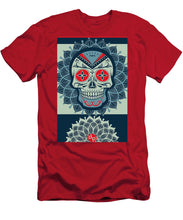 Rubino Rise Skull Reb Blue - Men's T-Shirt (Athletic Fit) Men's T-Shirt (Athletic Fit) Pixels Red Small 